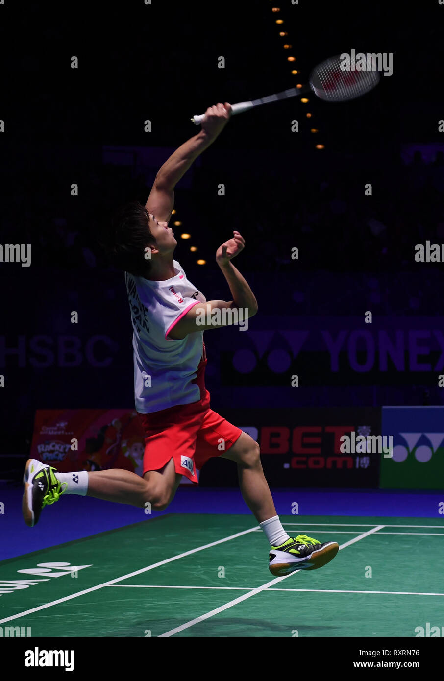 Arena Birmingham, Birmingham, Regno Unito. Decimo Mar, 2019. Overgrip Yonex tutti Inghilterra aprire Badminton campionati, giorno 5; doppio misto finale, ZHENG Siwei e HUANG Yaqiong della Cina rispetto a Yuta Watanabe e Arisa HIGASHINO del Giappone, Yuta WATANABE di Japan Credit: Azione Plus sport/Alamy Live News Foto Stock