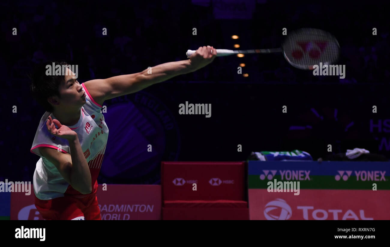 Arena Birmingham, Birmingham, Regno Unito. Decimo Mar, 2019. Overgrip Yonex tutti Inghilterra aprire Badminton campionati, giorno 5; doppio misto finale, ZHENG Siwei e HUANG Yaqiong della Cina rispetto a Yuta Watanabe e Arisa HIGASHINO del Giappone, Yuta WATANABE di Japan Credit: Azione Plus sport/Alamy Live News Foto Stock