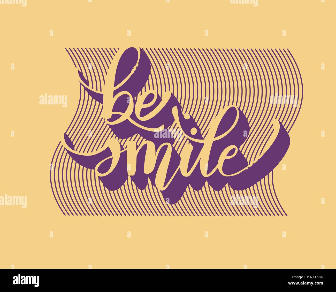 Essere sorriso greating card scritte a mano il testo, spazzola calligrafia di inchiostro, tipo di vettore design, isolati su sfondo bianco. Illustrazione Vettoriale