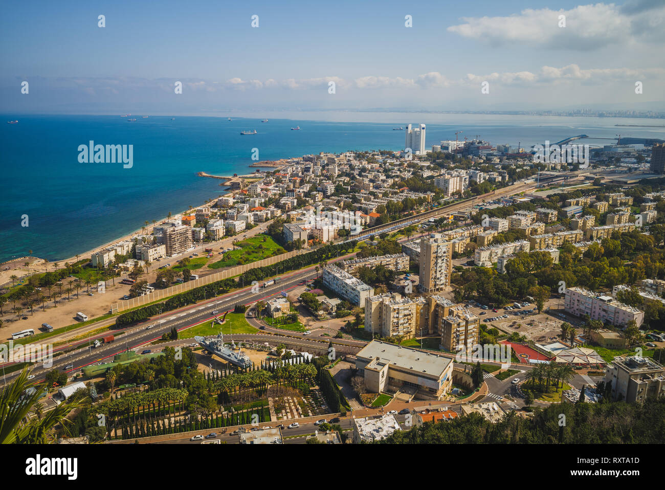 Paesaggio di Haifa, Israele Foto Stock