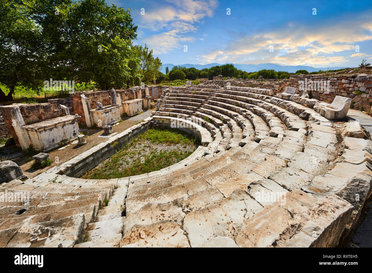 Odeon (concert-hall) posti a sedere intorno 1700 persone. Era utilizzato anche come il bouleuterion per le riunioni del Senato e rimase in questa forma fino a Foto Stock