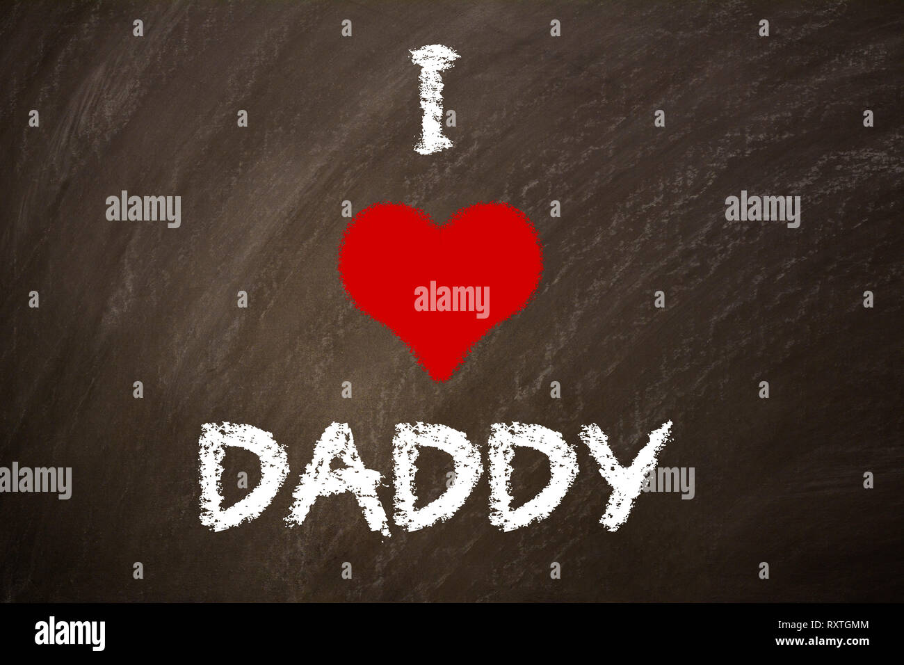 Io amo il daddy scritto su una scheda di colore nero Foto Stock