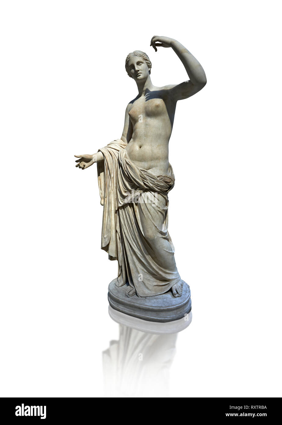 Statua di Venere, 1° 2° secolo romano. Questa scultura romana conserva elementi di perdita del IV secolo A.C. Afrodite di Cnido scultura di sculp ateniese Foto Stock