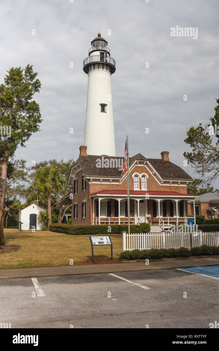 San Simons Lighthouse Georgia USA Foto Stock