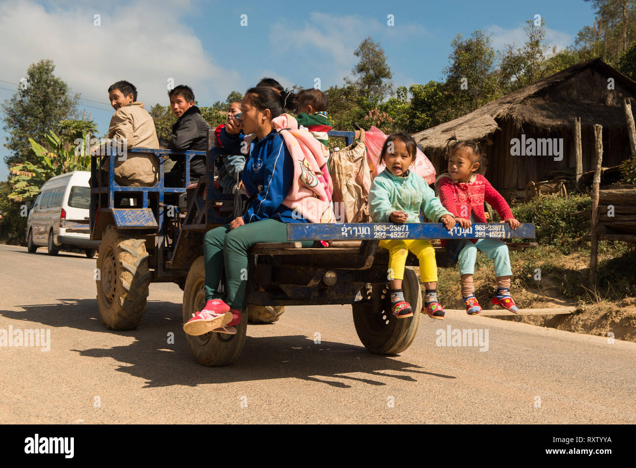 Hmong nuovo anno nelle montagne del Laos Foto Stock