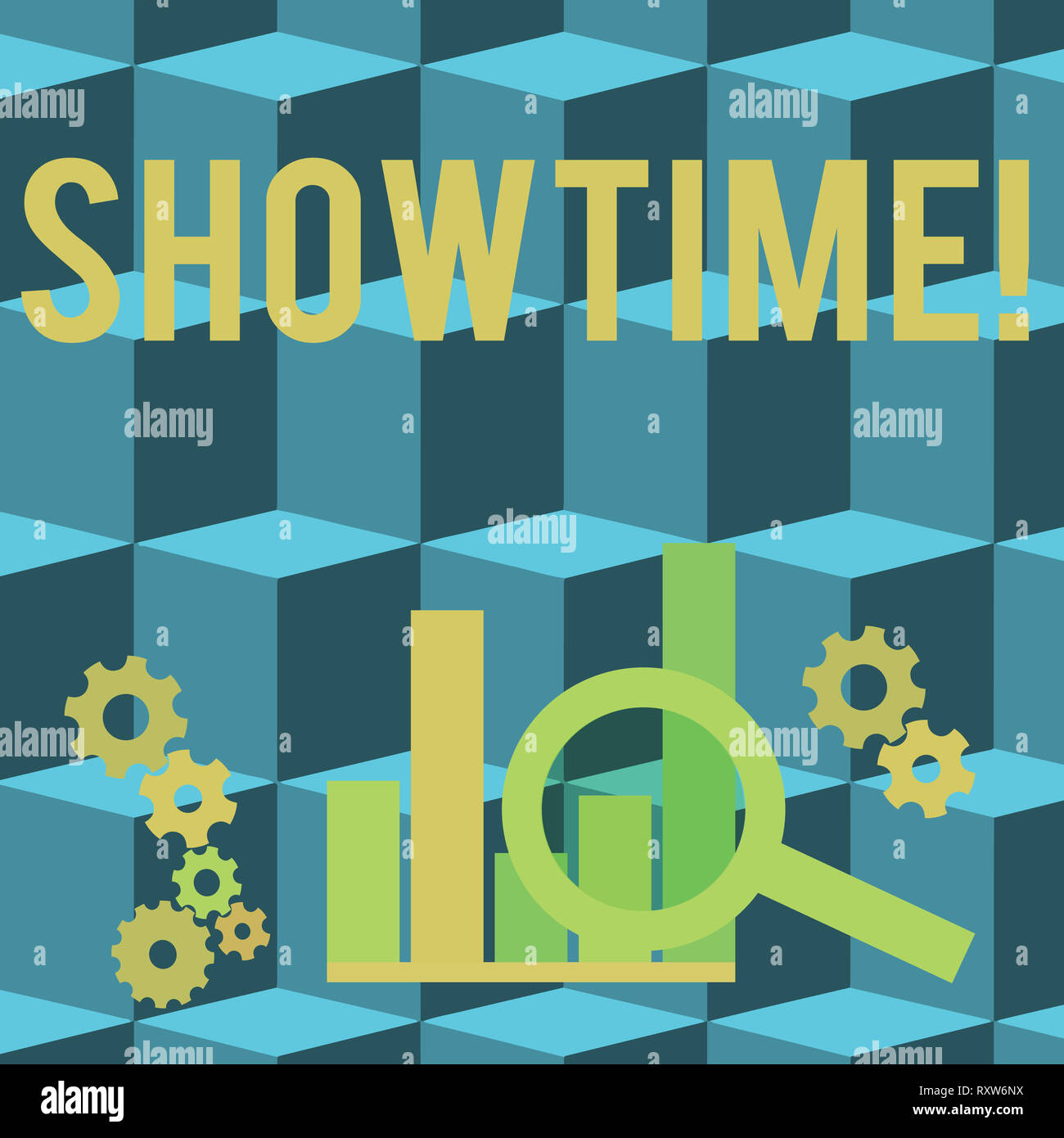 Conceptual la scrittura a mano che mostra Showtime. Concetto significato volta a riprodurre film Perforanalysisce Concerto evento è programmato per iniziare Foto Stock