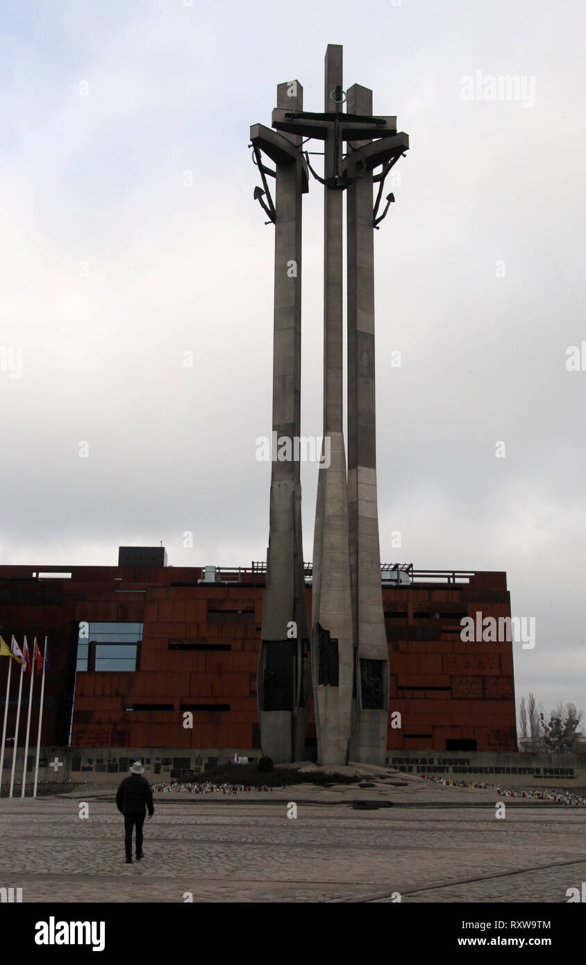 Monumento ai Caduti i lavoratori del cantiere di 1970 in Gdansk Foto Stock