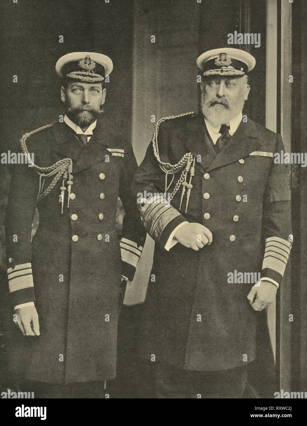 Tipo Edward VII e suo figlio, il futuro re Giorgio V Foto Stock