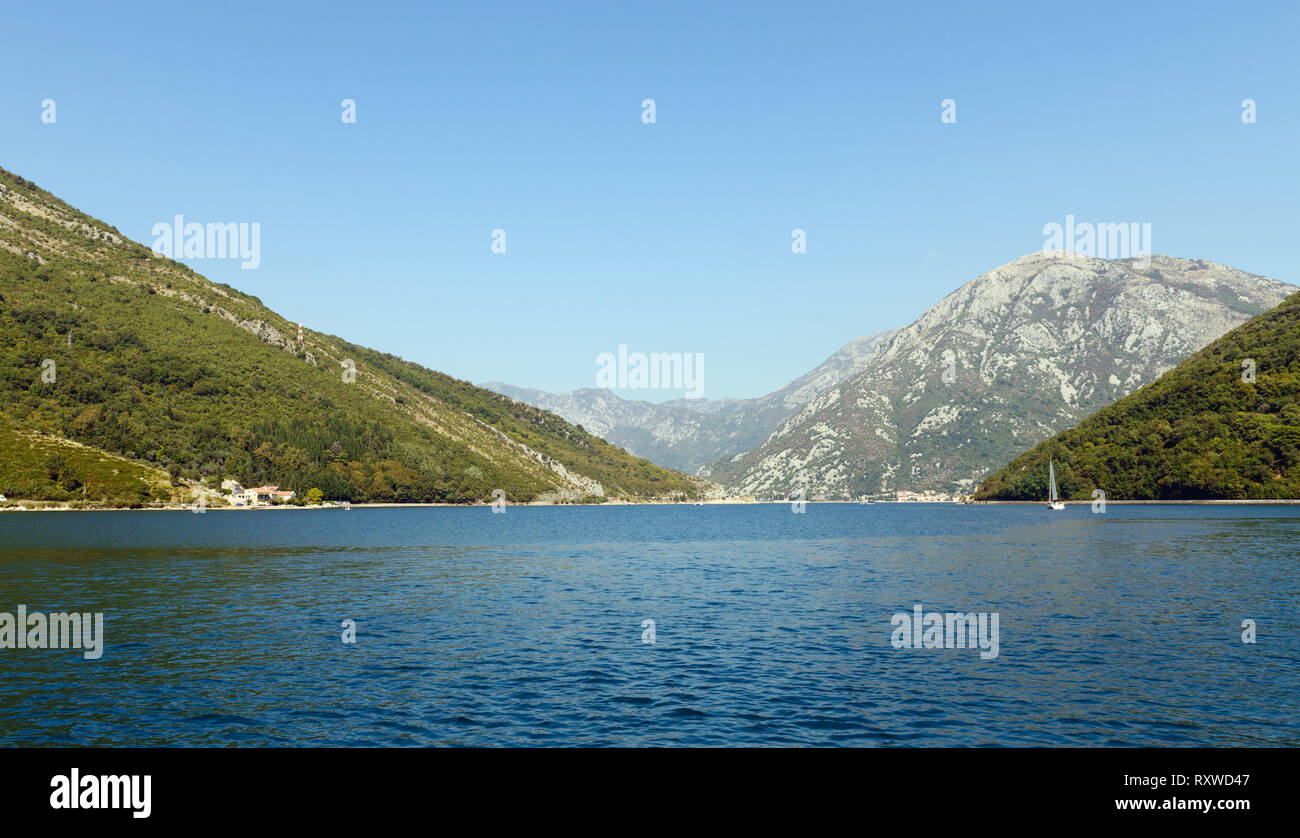 Balcani, mare Adriatico, l'Europa. Destinazioni di viaggio sullo sfondo Foto Stock