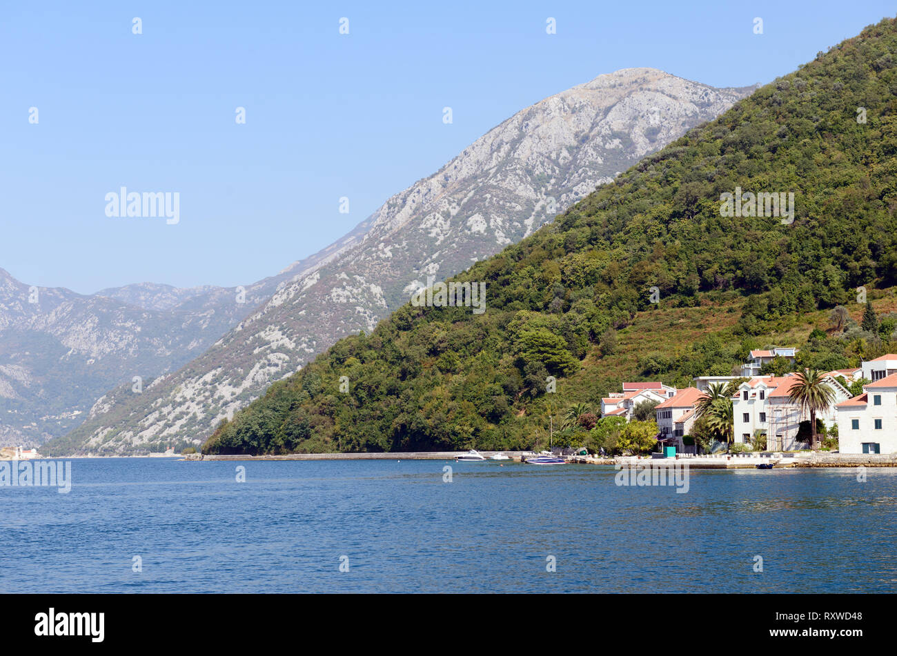Balcani, mare Adriatico, l'Europa. Destinazioni di viaggio sullo sfondo Foto Stock