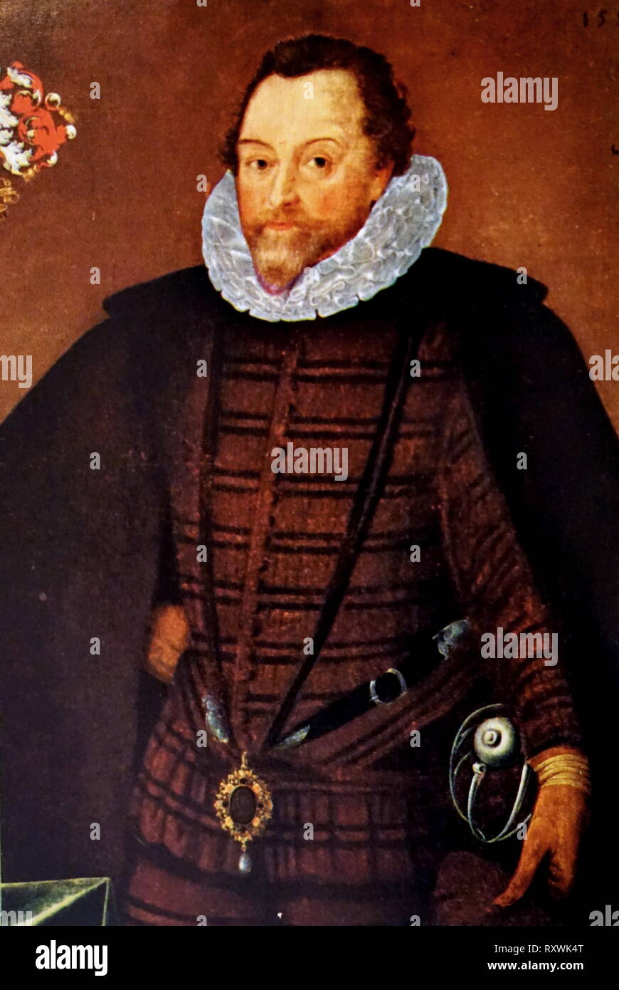 L ammiraglio Sir John Hawkins (anche ortografato come Hawkyns) (1532 - 12 novembre 1595) era un inglese un commerciante slave, comandante navale e amministratore, mercante, navigator, costruttore navale e corsaro. Foto Stock