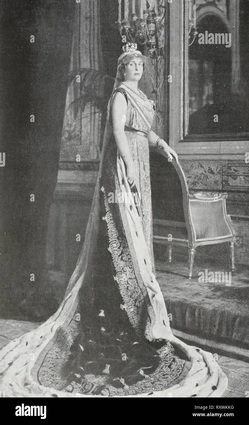 Victoria Eugenia di Battenberg (Victoria Eugenia Julia Ena; 24 Ottobre 1887 - 15 Aprile 1969) è stata la regina di Spagna come la moglie di Re Alfonso XIII Foto Stock