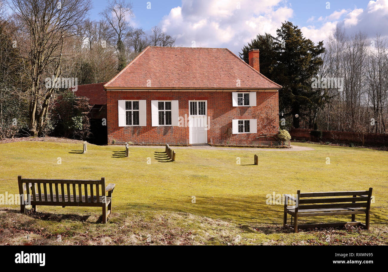 Quaker Sepoltura e meeting house in Jordan, Inghilterra, che mostra le tombe di William Penn e la sua famiglia Foto Stock