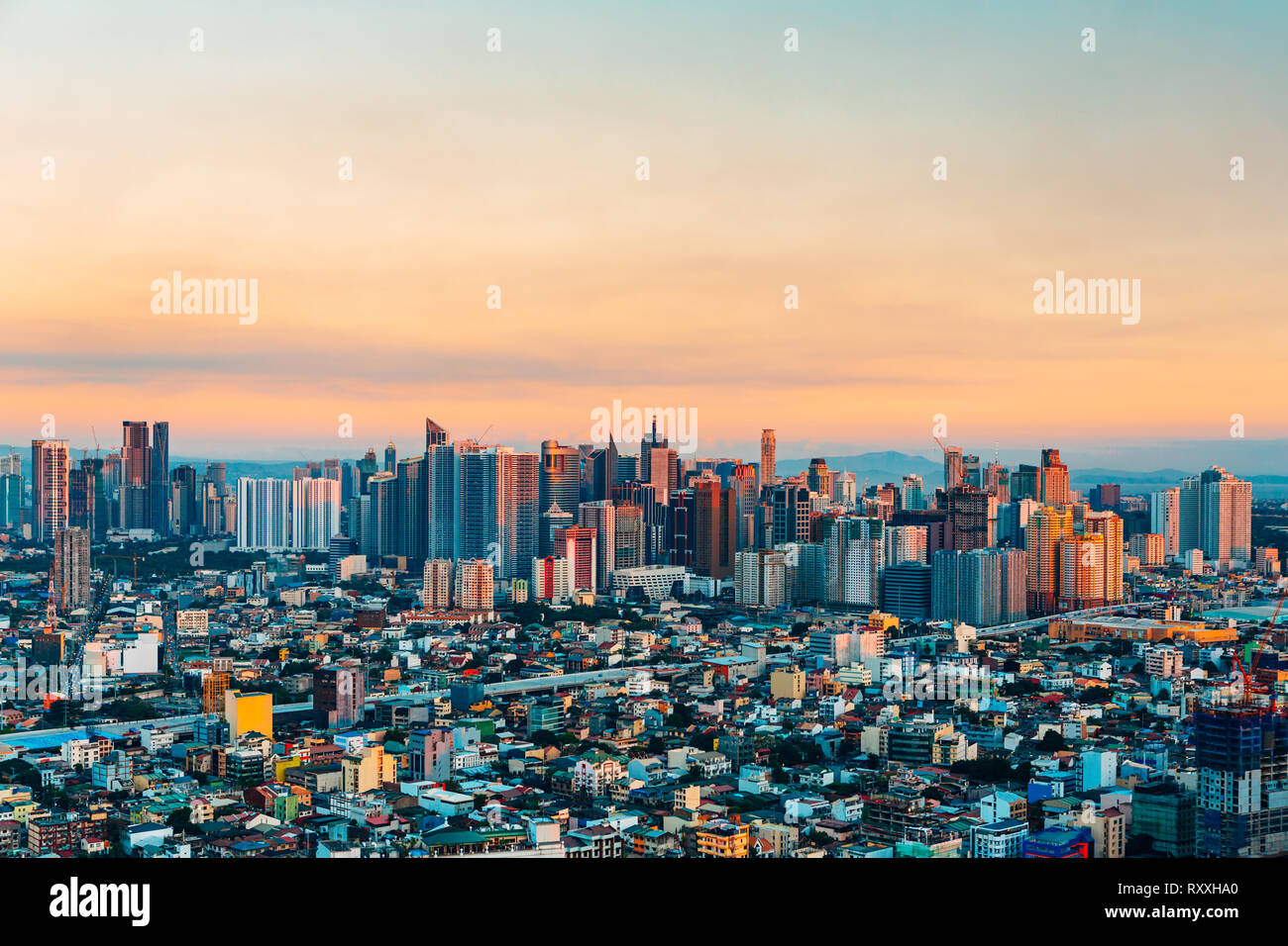 Skyline di Makati City, Filippine Foto Stock