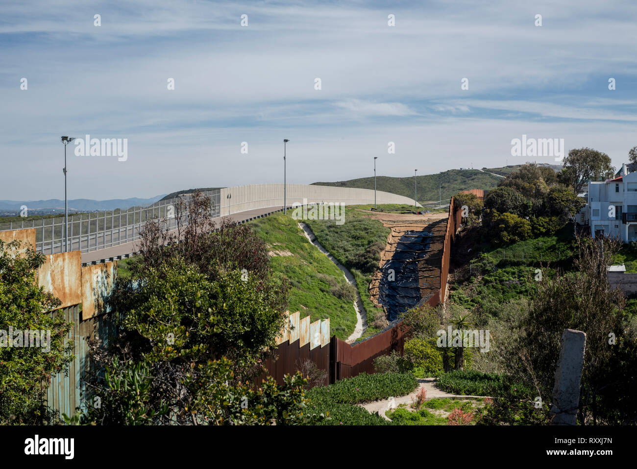 Panorama da Tijuana del confine Messico-STATI UNITI D'AMERICA, Foto Stock