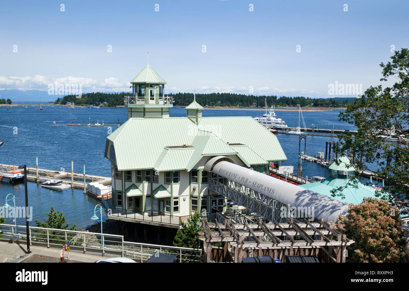 Nanaimo Bistro e Bar sull'acqua in Nanaimo's Inner Harbour, l'isola di Vancouver, British Columbia, Canada Foto Stock