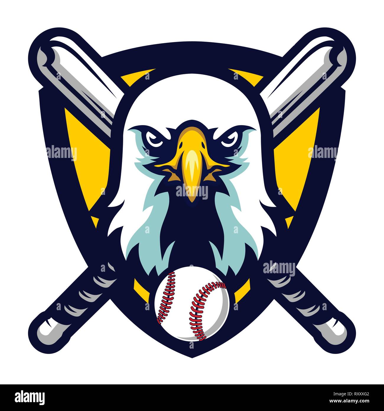 Moderne professionale Eagle squadra di Baseball Logo Illustrazione Vettoriale