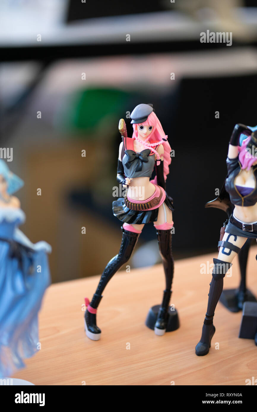 Animazione giapponese figura sul display a Cosplay evento,Cebu City, Filippine Foto Stock