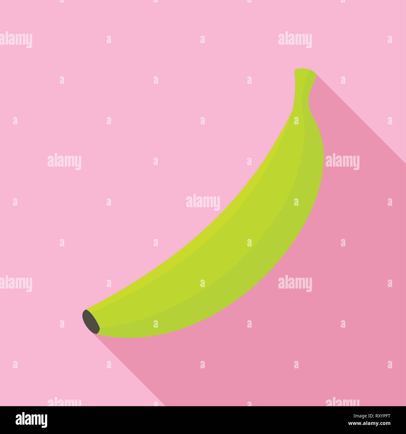 Banane verdi icona. Illustrazione piana di banane verdi icona vettoriali per il web design Illustrazione Vettoriale