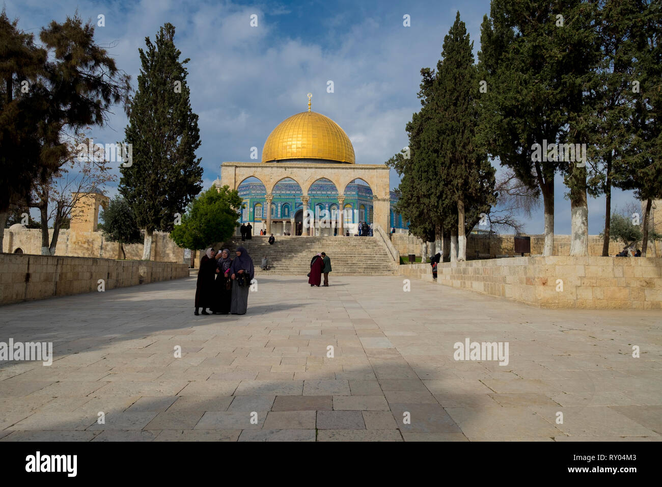 La Cupola della Roccia santuario islamico sul Monte del Tempio a Gerusalemme, Israele. Foto Stock
