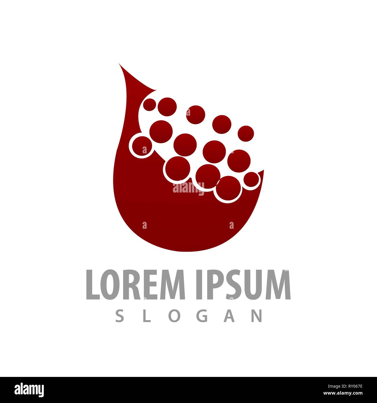 Molecola dot logo waterdrop concept design. Simbolo grafico elemento di modello Illustrazione Vettoriale