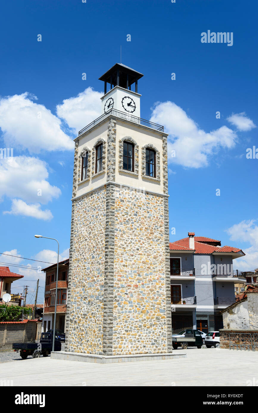 Clock Tower, Korca, Albania, Korça Foto Stock