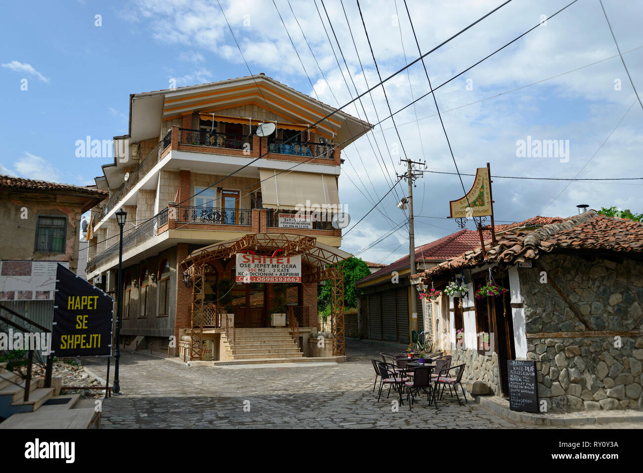Apartment house e ristorante Porta e Kalase, città vecchia, Elbasan, Albania, Elbasani Foto Stock