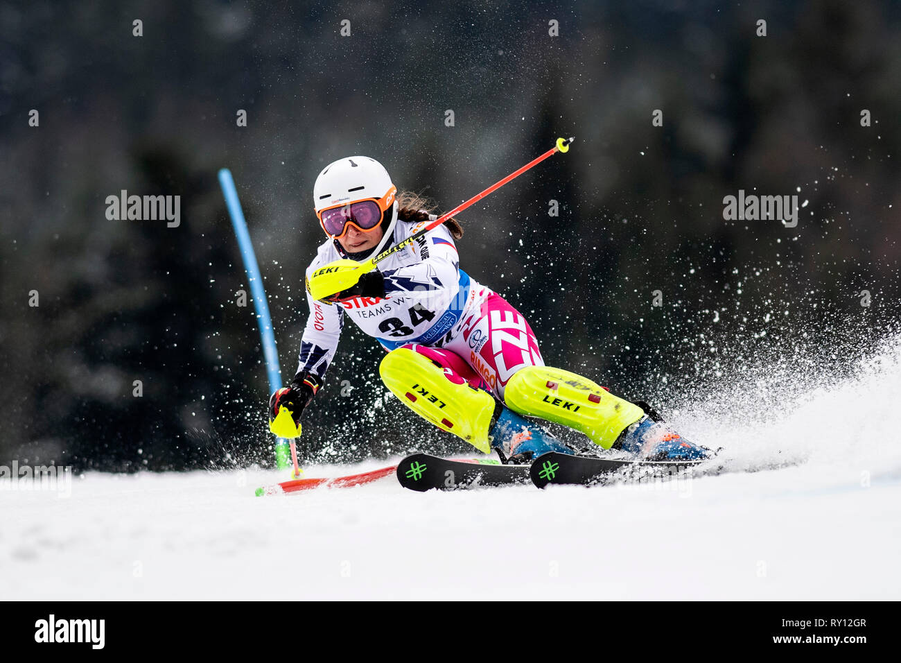 Repubblica ceca Gabriela Capova compete in Coppa del Mondo di Sci Alpino (evento di slalom speciale femminile) in Spindleruv Mlyn, Repubblica Ceca, 9 marzo 2019. (CTK foto/David Tanecek) Foto Stock