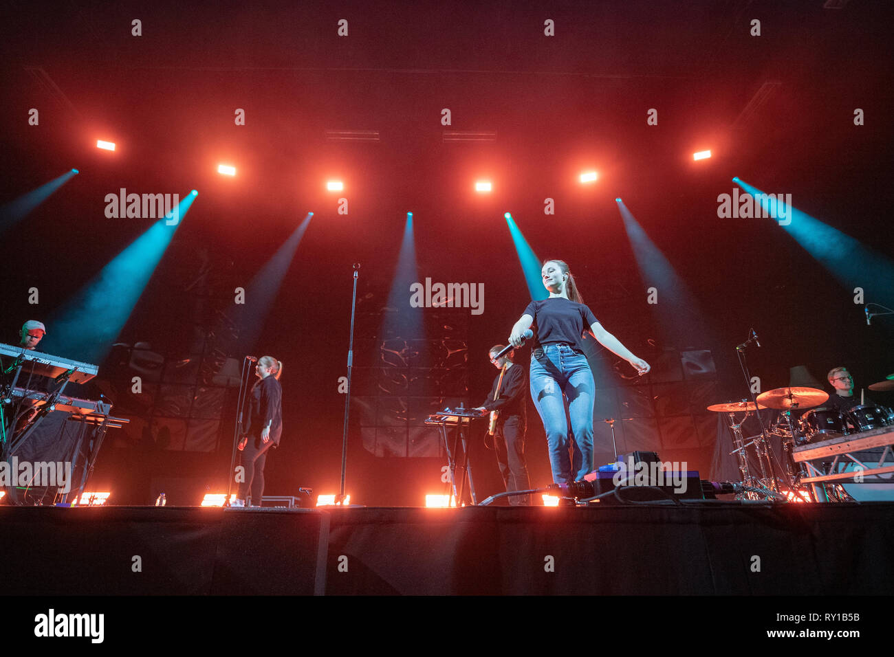 Brighton, Regno Unito. Lunedì 11 Marzo 2019. Sigrid il supporto di George Ezra sul suo tour del Regno Unito al Centro di Brighton, © Jason Richardson / Alamy Live News Foto Stock