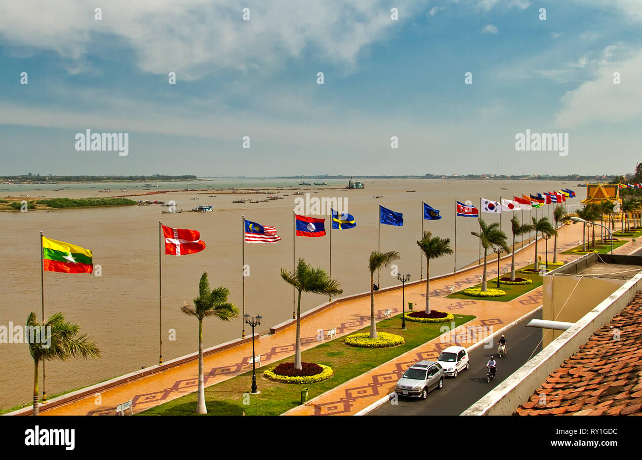 Vista dalla FCC, Phnom Penh Foto Stock