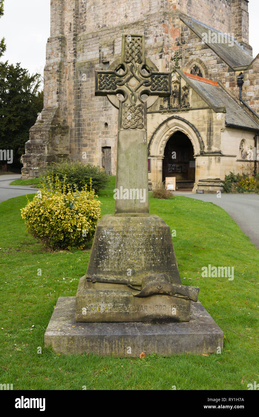 La guerra boera memorial nella Santa Chiesa Oswalds cantiere Oswestry comememorating Caporale James Kenyon dei re Shropshire Fanteria Leggera Foto Stock