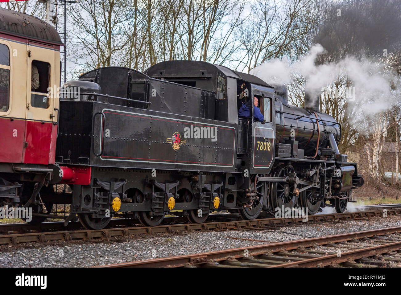 Esat Lancashire ferrovia a vapore a molla gala 2019. Foto Stock