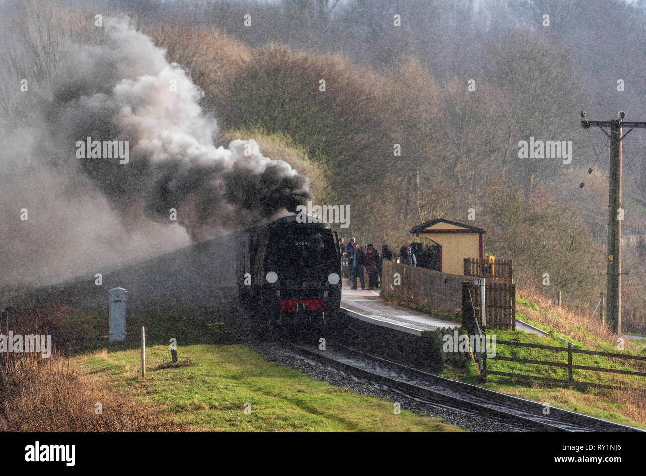 Esat Lancashire ferrovia a vapore a molla gala 2019. Foto Stock