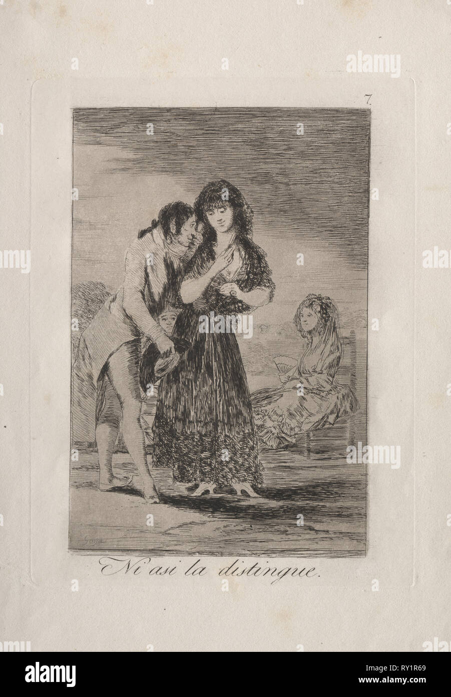 Caprichos: anche lui così non può fare la sua. Francisco de Goya (Spagnolo, 1746-1828). Incisione e la puntasecca Foto Stock