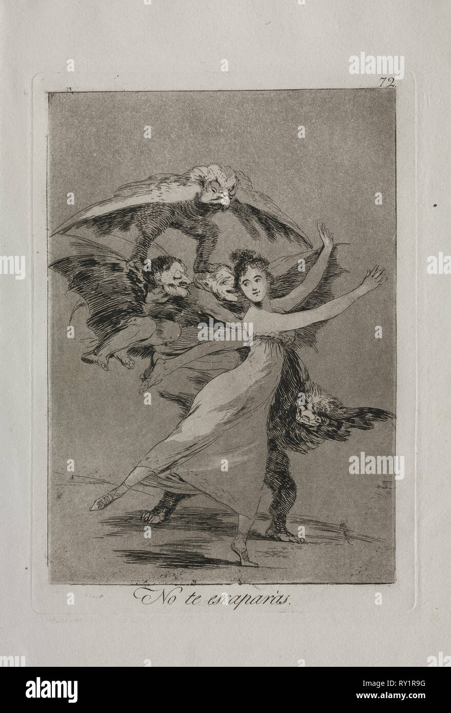 2027: Caprichos: non si sfugge. Francisco de Goya (Spagnolo, 1746-1828). Incisione e la puntasecca Foto Stock