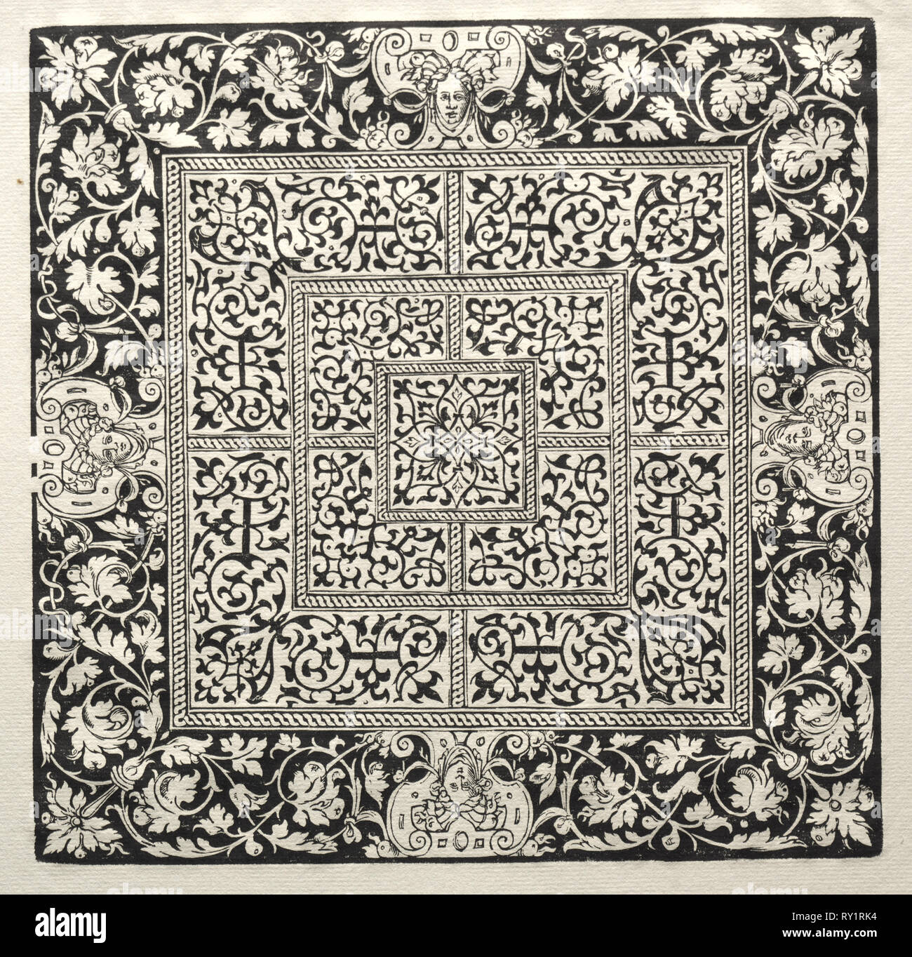Una scheda di gioco. Peter Flötner (Tedesco, 1485-1546). Xilografia Foto Stock