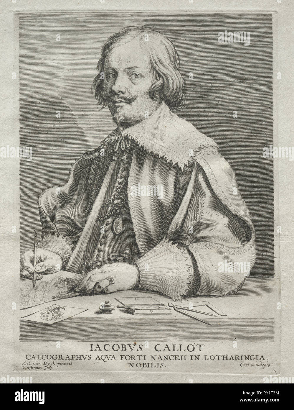 Jacques Callot. Emil Lucas Vorsterman (fiammingo, 1595-1675). Incisione Foto Stock