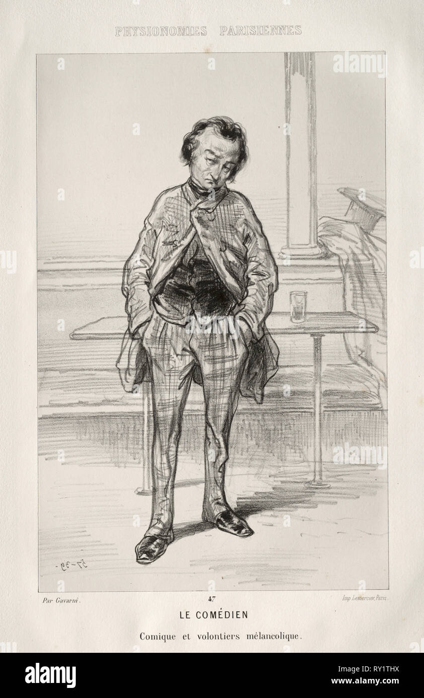 Le Comédien. Paul Gavarni (Francese, 1804-1866). Litografia Foto Stock