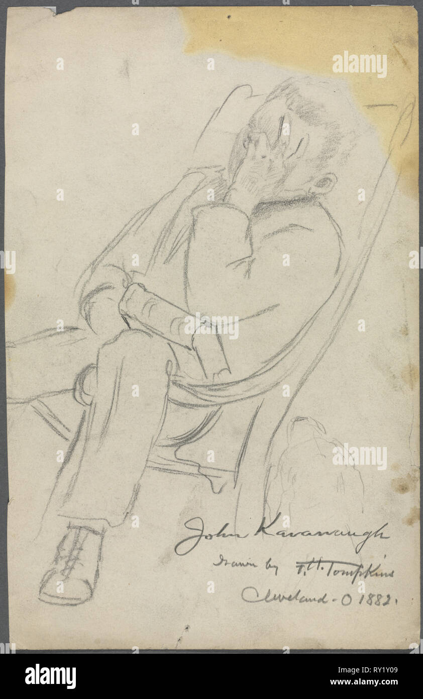Schizzo di John Kavanaugh, 1882. Frank H. Tompkins (American, 1847-1922). Matita Foto Stock