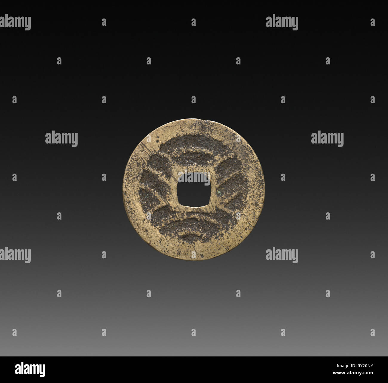 Coin, xix secolo. Cina, dinastia Qing (1644-1911). Rame; diametro: 4,8 cm (1 7/8 in Foto Stock