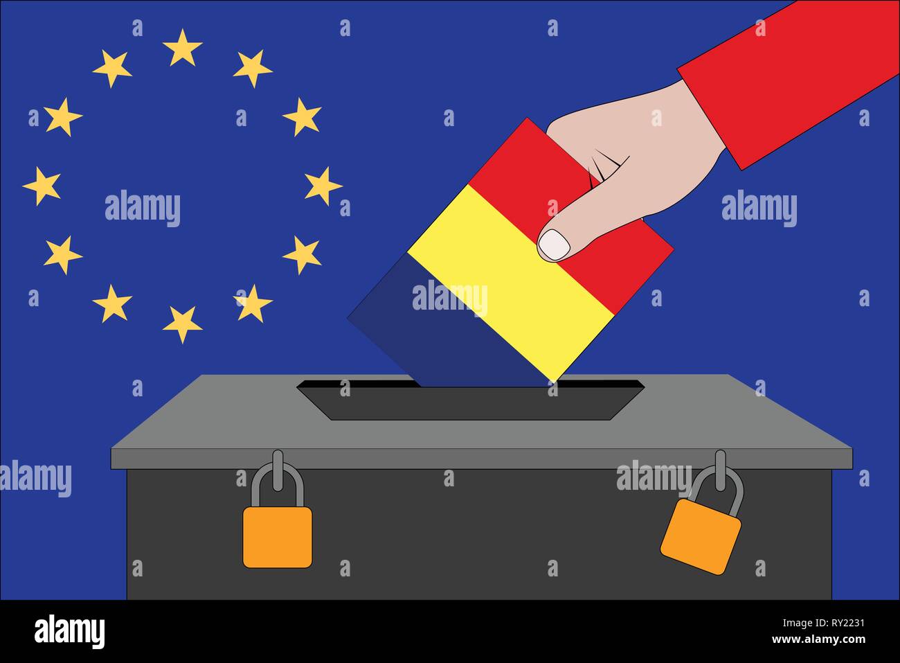 La Romania urne per le elezioni europee Illustrazione Vettoriale