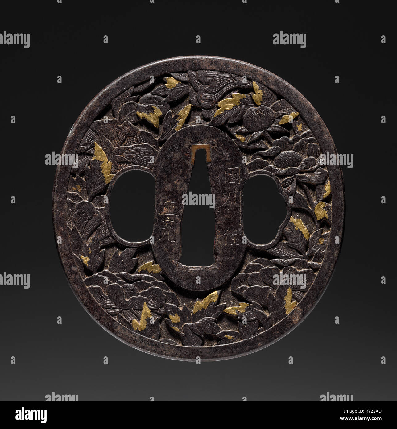 Guardia di spada, inizi del XIX secolo. Giappone, Inshu Scuola, periodo Edo (1615-1868). Ferro da stiro Foto Stock