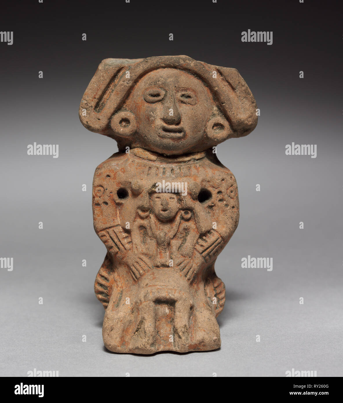 Figurina, 1325-1521. Messico, azteca. Ceramiche; complessivo: 8,4 cm (3 5/16" Foto Stock
