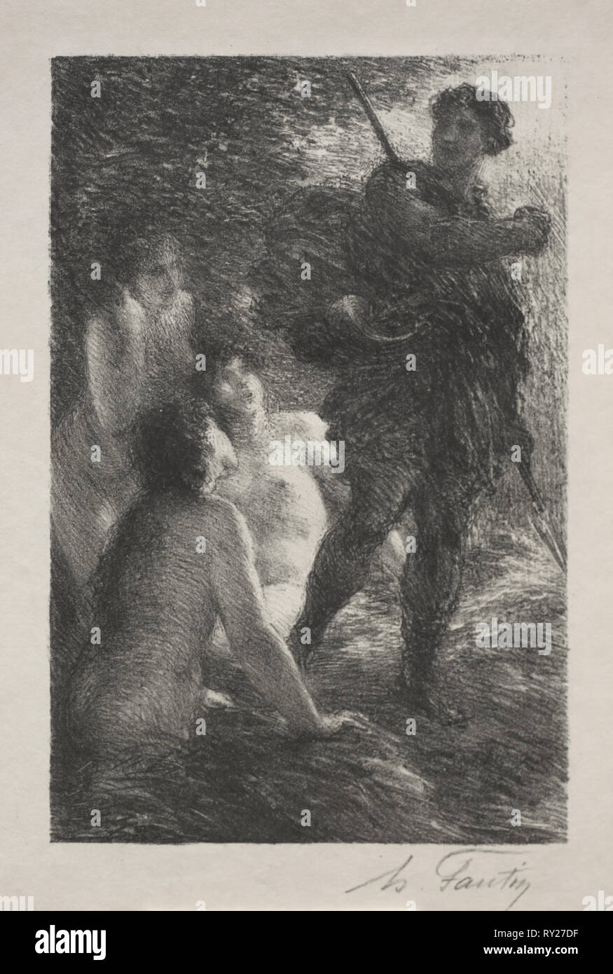 Siegfried e le figlie del Reno. Henri Fantin-Latour (Francese, 1836-1904). Litografia Foto Stock