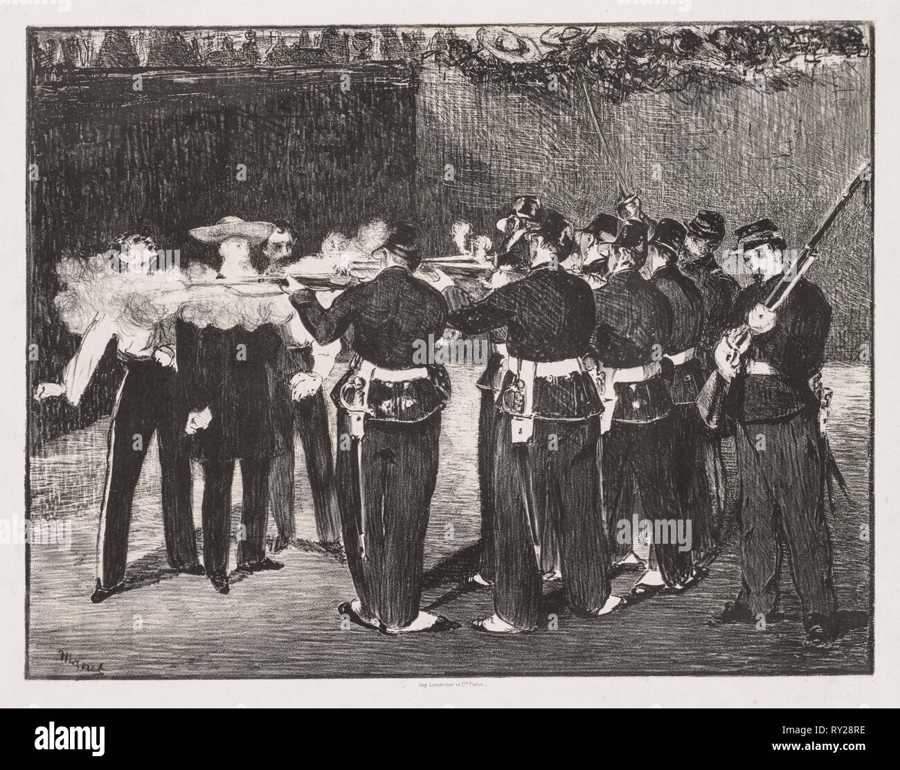 L'esecuzione dell'Imperatore Massimiliano, 1867. Edouard Manet (Francese, 1832-1883). Litografia Foto Stock