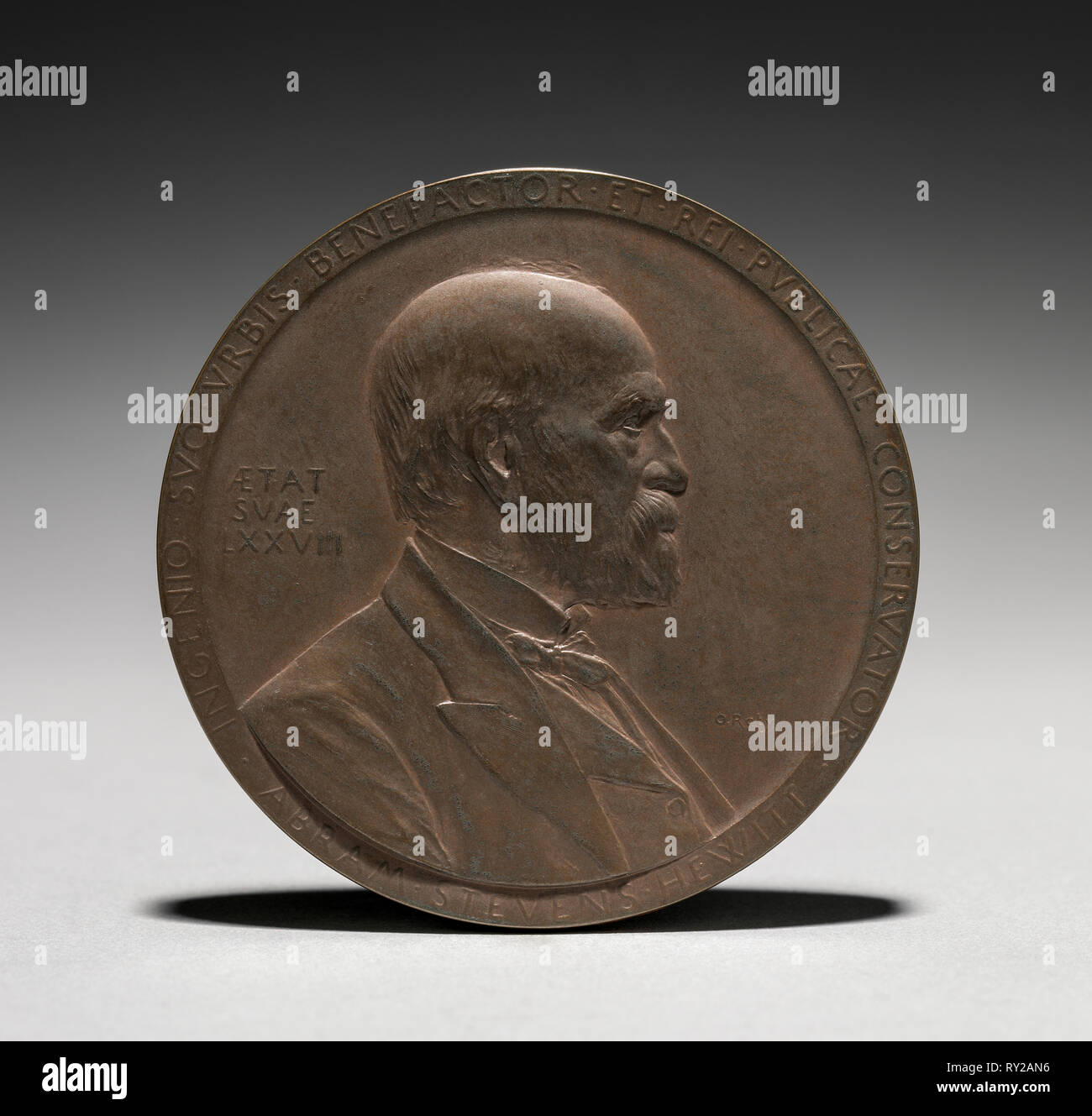 Medaglia: Abram Stevens Hewitt (complementare), 1875-1925. Louis-Oscar Roty (Francese, 1846-1911). Bronzo; diametro: 6,9 cm (2 11/16 in Foto Stock