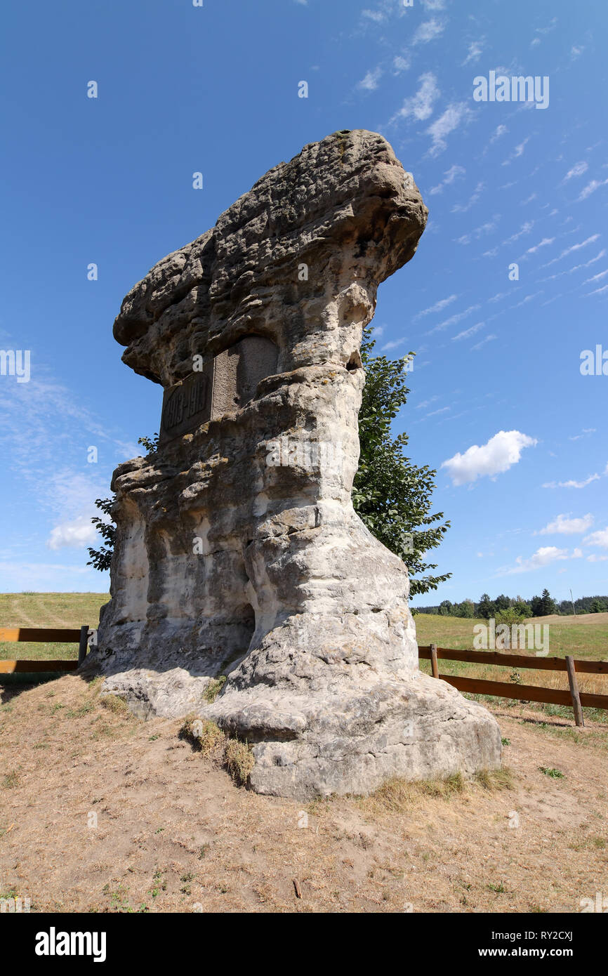 Devil's Rock, Gorzeszow, distretto di Kamienna Gora, Bassa Slesia voivodato, Polonia Foto Stock