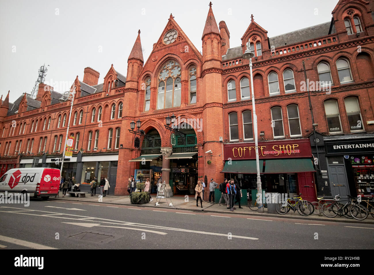 Georges Street Arcade su South Great Georges Street nel quartiere culturale di Dublino sud ex mercati della città Repubblica di Irlanda Europa Foto Stock