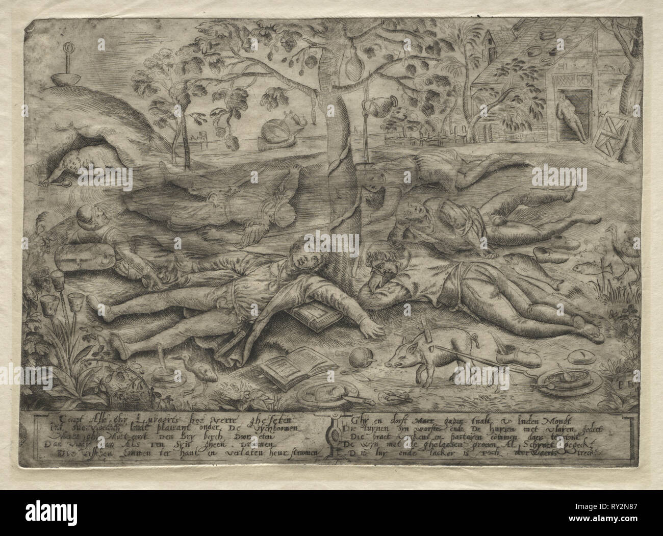 Golosità (piastra). Jan Brueghel (fiammingo, 1568-1625), Pieter Balten (fiammingo). Inciso piastra di rame Foto Stock
