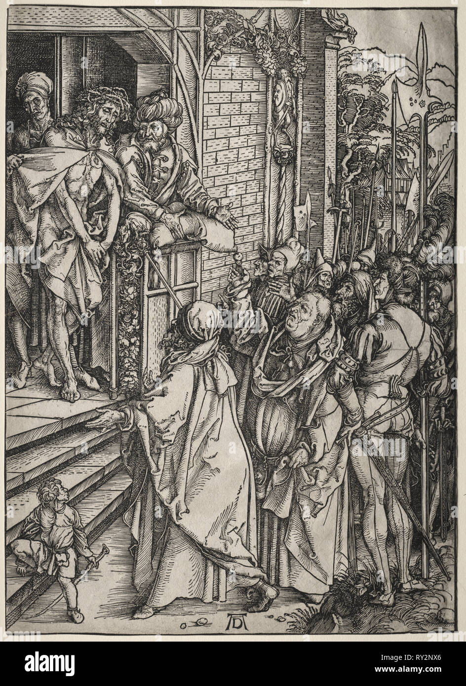 La grande passione: Cristo mostrato al popolo. Albrecht Dürer (Tedesco, 1471-1528). Xilografia Foto Stock